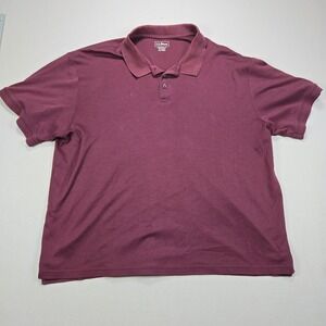 LLBean Mens Traditional Fit Polo Shirt Burgundy XL-REG Pima Cotton Short Sleeve